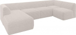 ALTDECOR Ecksofa U-kujul nurgadiivan Bett Eckcouch Diivan L-kuju Wohnlandschaft Cauchsofa MOVO 345x180x78 Creme