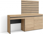 Skraut Home garderoobilaud koos hoiuruumiga 177 x 145 x 35 cm koos sahtliga kirstuga liistude seina puit moodne stiil tammepuust
