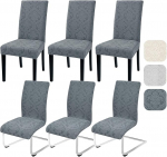 Alishomtll Stretch Chair Covers, komplekt 6, s&ouml;&ouml;gitool Slipcovers, universaalne kiiktooli jaoks, Jacquard eemaldatav pestav s&ouml;&ouml;gitool kaitsjad bankett, pulmatseremoonia (tumehall, 6)