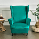 Wing Chair Slipcover 2 Piece Set - 2 in 1 Design eemaldatav pehme sametist Wing Back Chair Covers Armchair Stretch Covers