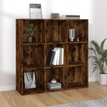 FIRBNUS Raamaturiiul suitsutatud tammepuust 98 x 30 x 98 cm Raamaturiiul puidust kitsas elutoa m&ouml;&ouml;bel Sideboard Industrial