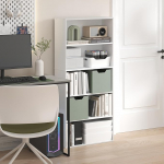 Furinno Jaya 5-korruseline raamaturiiul, 52-tolline k&otilde;rge raamaturiiul reguleeritava riiuliga, 24,1(S) x 59,9(L) x 133,6(K) cm, kodukontorisse, magamistuppa, elutuppa, valge