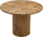 &Uuml;mmargune s&ouml;&ouml;gilaud 100 cm 4-6 inimesele, MDF, tugev 4-segmendiline lauaplaat puidu v&auml;limusega, kaasaegne k&ouml;&ouml;gilaud s&ouml;&ouml;gituppa ja v&auml;ikestesse ruumidesse (MDF + metall, puit)