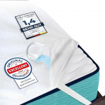 ZenPur madratsikaitse 180 x 200 cm, puuvillane, hingav, veekindel, Standard 100 &Ouml;ko-Tex, niiskuskaitse 180 x 200 cm, inkontinentsiapadi, pestav, veekindel madratsi pealiskate, valge