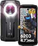 Ulefone Armor Mini 20 Pro Outdoor nutitelefon, 16GB + 256GB/2TB Outdoor mobiiltelefon, 50MP + 32MP kaamera Android 15 vastupidav Outdoor mobiiltelefon, 6200mAh aku, 4,7-tolline HD+ IP68 veekindel, OTG/NFC/GPS/Mustanahaline
