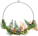 com-four LED-p&auml;rg koos taimeriga - 30 cm metallist p&auml;rg 20 sooja valge LED-iga - dekoratiivne valgustus talvise maja ja puudega - sisevalgustus j&otilde;uludeks (v&auml;rviline LED-p&auml;rg)