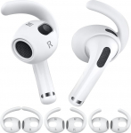 AHASTYLE k&otilde;rvapadjad AirPods 3 silikoonist 3 paari (S+M+L) k&otilde;rvaklappide mittelibisevad k&otilde;rvaklappide katted ei sobi laadimiskohvrisse: &Uuml;hildub Apple AirPods 3 2021 (valge)
