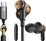 Kaablik&otilde;rvaklapid Dual Driver koos helistamism&uuml;ra v&auml;hendamisega, d&uuml;naamiline ja tasakaalustatud armatuuriga juhtmega Deep Bass k&otilde;rvaklapid koos kaabliga, Deep Bass In-Ear k&otilde;rvaklapid Wired Earbuds Noise Cancelling (Brown) (pruun)