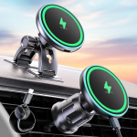 MOKPR jaoks MagSafe Car Mount koos laadimisfunktsiooniga, 15 W iPhone Magsafe Charger Car, mobiiltelefoni hoidja auto magnet laadimisfunktsiooniga ventilatsioon / armatuurlaud iPhone 17 16 15 14 13 12 (must)