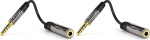 KabelDirekt 3,5 mm jakkkaabel, peakomplekti adapter (1x 3,5 mm mees 1x naine, 4-poolne, k&otilde;rvaklapp/mikrofon) (2 tk)