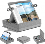 KDD Book Stand Voodipadi koos hoiuga, kokkupandav raamatuhoidja lugemisalus ja raamatupadi Lap Bed K&ouml;&ouml;gilaua lastele, Tablet Padi hoidja raamatule Tablet mobiiltelefoni E-lugeri raamatu tarvikud, Hall