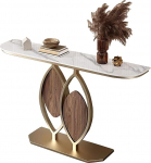 Moderner Konsolentisch f&uuml;r Flur, Konsolentisch mit Metallrahmen, Flurtisch f&uuml;rs Wohnzimmer v&otilde;i Schlafzimmer, Deko Konsole f&uuml;r Eingang(White,59in/150cm)