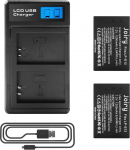 2 x LP-E12 Replacement Battery and LCD Dual Charger Compatible with Canon EOS M100, Rebel SL1, EOS 100D, EOS M, EOS M2, EOS M10 Digital Camera