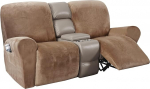 H.VERSAILTEX Diivan Slipcovers diivanitoolile Velvet Stretch 2 t&uuml;kki padjad diivan Slipcovers m&ouml;&ouml;bli katted sobivad paksud pehmed pestavad (M, Camel Brown)