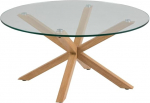 AC Design Furniture Heather &uuml;mmargune klaasist kohvilaud ristatud metallist alusega, diameeter 82 x k&otilde;rgus 40 cm, elutoa klaasist laud, diivanilaud elutuppa