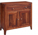 MASSIVMOEBEL24.DE Brooklyn Sideboard T&auml;ispuidust #24 Sheesham Wood - p&auml;hkelpuu, &otilde;litatud 2 uksega + 1 sahtliga 88 x 40 x 85 cm sahtli TV Sideboard TV laud