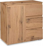 Newfurn Nikita Five Sideboard Natural Sideboard Highboard Multi-Purpose Cabinet II 80 x 80 x 40 cm (B x K x S) II mesi tamme v&auml;rvi Dekor Mesi tamme v&auml;rvi elutuba magamistuba s&ouml;&ouml;gituba