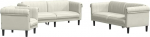 vidaXL 3-osaline diivanikomplekt, tugitool, diivan diivan elutuppa, Lounge diivan, polsterdatud diivan tugijalgadega, diivanikomplekt, istumine, kaasaegne, kreemjas sametist