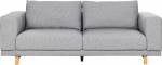 Beliani 3-kohaline diivan kangastega Hall, puidust jalgadega 220 cm pikkune Modern Skandi Nivala