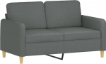 vidaXL diivan 2-kohaline, Lounge diivan diivan koos k&auml;etugede seljapatjadega, elutoa diivan disain diivan metallist raam, istumism&ouml;&ouml;bel kahe istekohaga, tumehall kangas