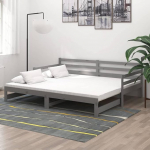 Tidyard p&auml;evavoodi pikendatav diivanvoodi diivanvoodi diivanvoodi voodiraam &uuml;heinimesevoodi hall massiivne m&auml;nd 2 x (90 x 200) cm