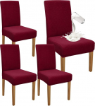 Granbest Premium veekindel s&ouml;&ouml;gitoa toolikatted, komplekt 4, Stretch High Back Chair Covers, Slipcover s&ouml;&ouml;gitoa jaoks, eemaldatav tooli kaitse bankett, k&ouml;&ouml;k, partei (komplekt 4, veinipunane)