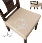 Genina istmekatted toolidele Istmekatted s&ouml;&ouml;gitoa toolile Slipcovers K&ouml;&ouml;gitooli katted S&ouml;&ouml;gitoa tooli katted (6 t&uuml;kki - tagumised l&otilde;hed, khaki)
