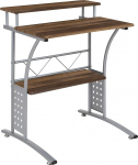 Flash Furniture 1 x Rustic Walnut Metal Computer Desk koos &uuml;lemise ja alumise riiuliga
