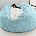 Giant Fur Bean Bag Cover for Living Room Furniture Adults - XXL Fluffy Velour Bean Bag Cover - Indoor Lounge Bean Bag Washable & Cosy (No Padding)