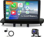 Hodozzy 2G + 64G Android autoradio Renault Megane 3 2008-2014 juhtmeta Carplay Android auto, 9-tolline puuteekraan koos GPS navigatsiooniga WiFi Bluetooth Mirrorlink HiFi FM RDS Canbus + tagurduskaamera