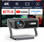 Nutikas projektor, integreeritud rakendused ja automaatne fookus, keystone, Full HD 1080P 1000 ANSI projektor 4K toetus, VOPLLS WIFI6 Bluetooth kodukino video/v&auml;lisprojektor Android/iPhone/ mobiiltelefonile