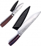 Hajegato Japanese Chef's Knife Set Professional 8 Inch Chef's Knife & 3.5 Inch Peeling Kitchen Set 7cr17 German Stainless Steel with High Carbon Content, 2-Piece Gift Set