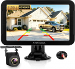 Tagurduskaamera 7-tollise HD monitoriga, 1080P ja &ouml;ine n&auml;gemine, 140&deg; lai nurk, sobib tagantj&auml;rele paigaldamiseks, tagurduskaamerate auto koos valmis pistikuga ja lihtsa montaažiga, 12 V tagantj&auml;rele paigaldamise komplektiga