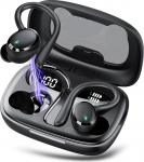 Bluetooth Kopfh&ouml;rer Sport, Kopfh&ouml;rer Kabellos Bluetooth 5.3 mit HD Mic, In Ear Kopfh&ouml;rer mit 4 ENC Klarer Mic, 72 Std Kabellose Kopfh&ouml;rer mit Tiefer Bass,IPX7 Wasserdicht Ohrh&ouml;rer mit Ohrhaken,Schwarz