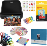 KODAK Step kiirfotoprinter Bluetooth/NFC, tsinktehnoloogia ja KODAKi rakendus iOS ja Android jaoks (must) Scrapbook-komplektiga