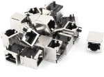 sourcingmap&reg; 25pcs Shielded RJ45 8P8C Plastic Network Modular Connector Silver Tone