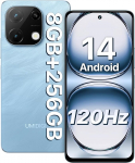 UMIDIGI mobiiltelefon Android 14, 8 (4+4) + 256GB/1TB TF nutitelefon ilma lepinguta, 120Hz 6,8-tolline HD+ nutitelefon, Bluetooth 5.2, 5000mAh, Octa Core, 4G Dual SIM/Face ID/Fingerprint/13MP/GPS/OTG M&auml;rkus