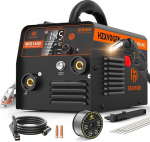 H HZXVOGEN MIG145II 145A F&uuml;lldraht Schwei&szlig;ger&auml;t Ohne Gas, 3-in-1 MIG/ARC/Lift TIG, Synergischer Drahtvorschub, IGBT Inverter, LED Display, einsteigerfreundlich f&uuml;r Heimwerker & DIY