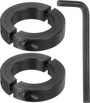 hankekaart 2 St&uuml;ck 3,8 cm Bohrung Klemmschaft Kragen Schwarz Karbonstahl Split Locking Collar 2-3/8 Zoll OD 9/16 Zoll dick mit 3/16 Zoll Flach-Sechskantschl&uuml;ssel f&uuml;r Zahnriemenscheibe