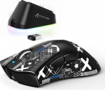 ATTACK SHARK V3PRO traadita m&auml;nguhiir magnetilise laadimisdokiga, PixArt PAW3311 sensor, kuni 25000 DPI, BT/2.4Ghz/kaabel, 100M kl&otilde;psu, 500mAh, 65g &uuml;likerge PC/Xbox/PS/Mac - must ja riba