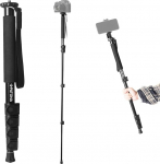 PATONA Premium teleskoopiline monopood statiiv | Kerge teleskoopiline disain, valmistatud vastupidavast alumiiniumist | Gezi Mono One kaamerastatiiv | Monopood kuni 155 cm | 1/4 ja 3/8 tolli keermega | Komplektis on kandekott.