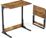 SUNBURY C-f&ouml;rmiger Beistelltisch, TV-Tablett, keine Montage erforderlich, kleiner Beistelltisch f&uuml;r Couch und Bett, faltbarer 69,8 cm hoher Couchtisch f&uuml;r kleine R&auml;ume, Wohnzimmer und Schlafzimmer