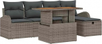 Rantry 6-teiliges Garten Sofa Set mit Kissen in Grau aus Poly-Rattan Gartenlounge Model3359961