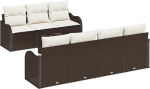 Rantry 8-teiliges Garten Sofa Set mit Kissen Braun Poly Rattan Gartenlounge Model3345608