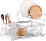 VIDECOR Geschirrtrockner &ndash; Geschirrst&auml;nder f&uuml;r Die K&uuml;chentheke mit Besteckhalter, Langlebiger Edelstahl, Geschirrst&auml;nder f&uuml;r Verschiedenes Geschirr, Einfache Installation, Kompakt,G