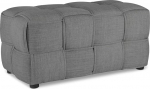 Homestyle4u 1927 Stool Grey Upholstered 2-Seater Bench Seat Cube