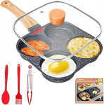 Gimars praemunapann koos kaanega, 4-auguline pannkoogipann, alumiiniumist mittenakkuva praepann induktsioonpliidile ja gaasipliidile, hommikus&ouml;&ouml;gipann omlettidele, lihapallidele, pannkookidele.