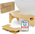 LEBLUX Bambusest puidust kokkupandav tualett-tool - libisemisvastane tualett-tool t&auml;iskasvanutele Ergonoomiline tualett-tool vannituppa T&otilde;hus Hemorroidide vastu k&otilde;hupuhitus - k&otilde;hukinnisus ja k&otilde;hupuhitus