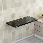 Generisch Folding Table Kokkupandav seinalaud mustast kunstmarmorist, ruumi s&auml;&auml;stev kokkupandav laud kodukontorisse, k&ouml;&ouml;ki ja s&ouml;&ouml;gituppa, kompaktne 80 x 30 cm kirjutuspind, stiilne ja funktsionaalne