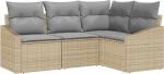 4-osaline aia diivan komplekt padjadega Beige Poly Rattan Garden Lounge Model3346700